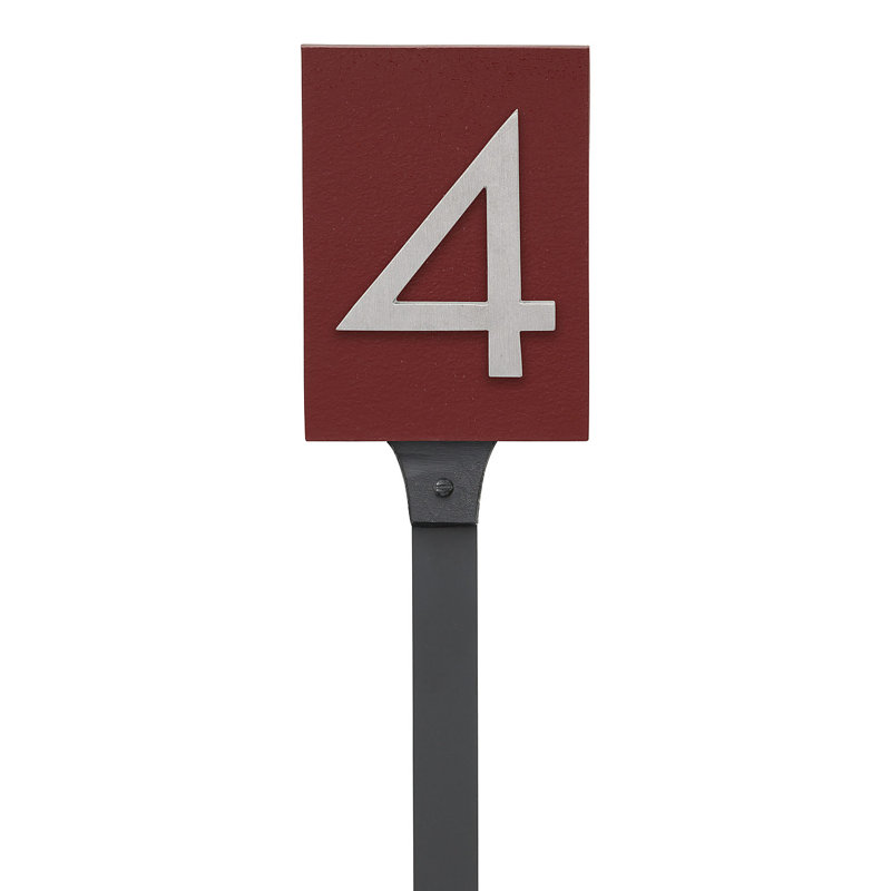 Rectangle pour pelouse, Rouge brique / aluminium brossé, Oui