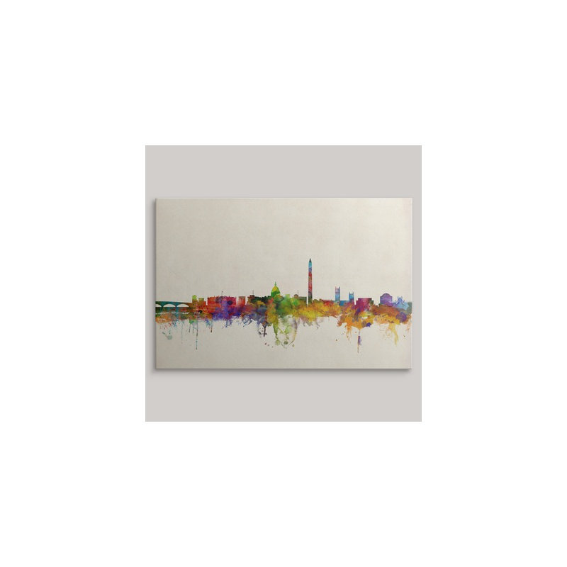 «Washington DC Skyline» par Francy, impression, H 32 po x l 48 po x P 1,5 po, Toile