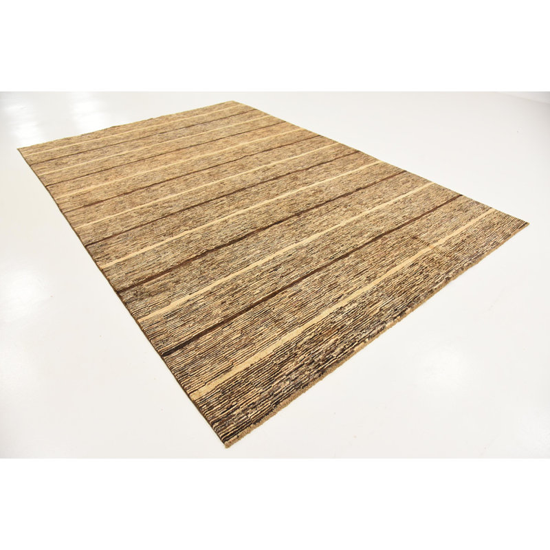 Tapis de la zone en laine 6 pi 8 po x 9 pi 6 po one-of-kind-noué la main Nash