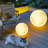Moon Solar Lights Outdoor Garden Stakes Waterproof Globe - Three color lights-110089897