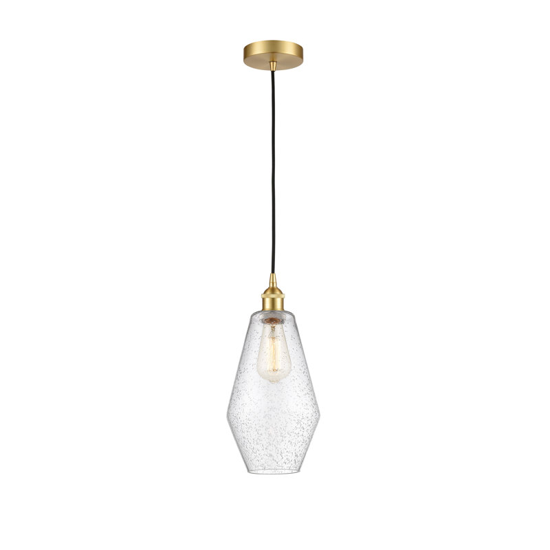 Luminaire suspendu simple à 1 lumière Gabbie, Or satiné
