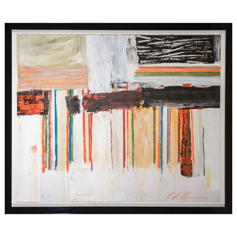 «Black Stripes» par Robert Robinson - Peinture encadrée sur papier