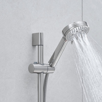 5-Spray Handheld Shower - 10-Inch System With Matte Black Wall Mounted Faucet And Slide Bar For Bathroom Valve