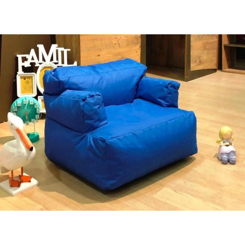 Bean Bag, Blue Polyester