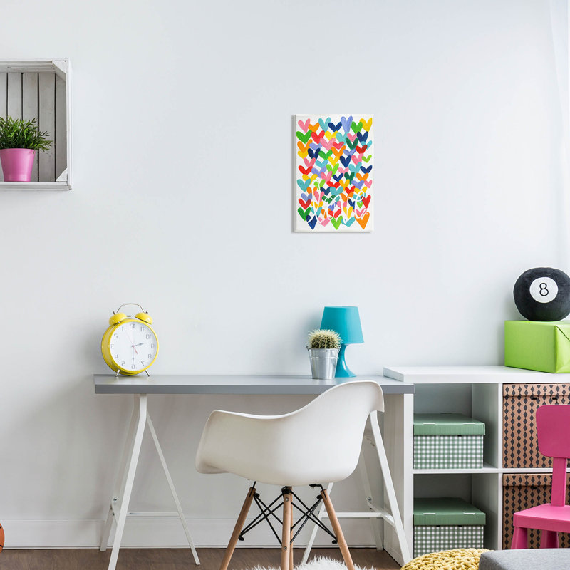 Art mural fantaisiste, "Love Hearts" par Alli Rogosich, H 15 po x l 10 po x P 0,5 po