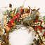 24" Artificial Rustic Fall Foliage Leaves Lambs Ear Berry Fall Harvest Front Door Wreath Thanksgiving Decor