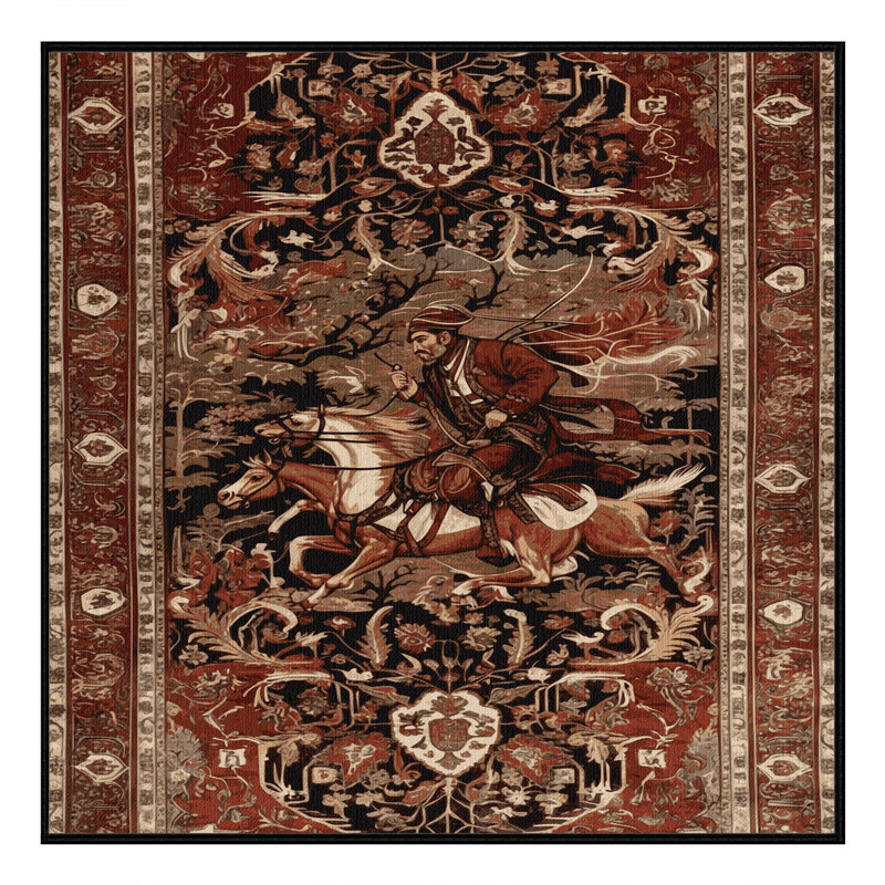 Tapis brun lavable à la machine, Carré 4 pi