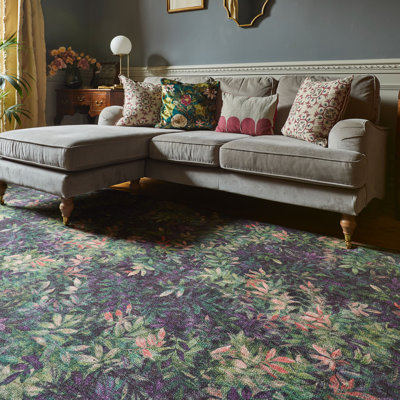 Clarke & Clarke Floral Digitally Printed 76cm X 150cm Area Rug