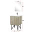24 po Vaste meuble-lavabo rustique avec comptoir en quartz blanc, robinet en métal et miroir à 18 taches - rayure antitaches