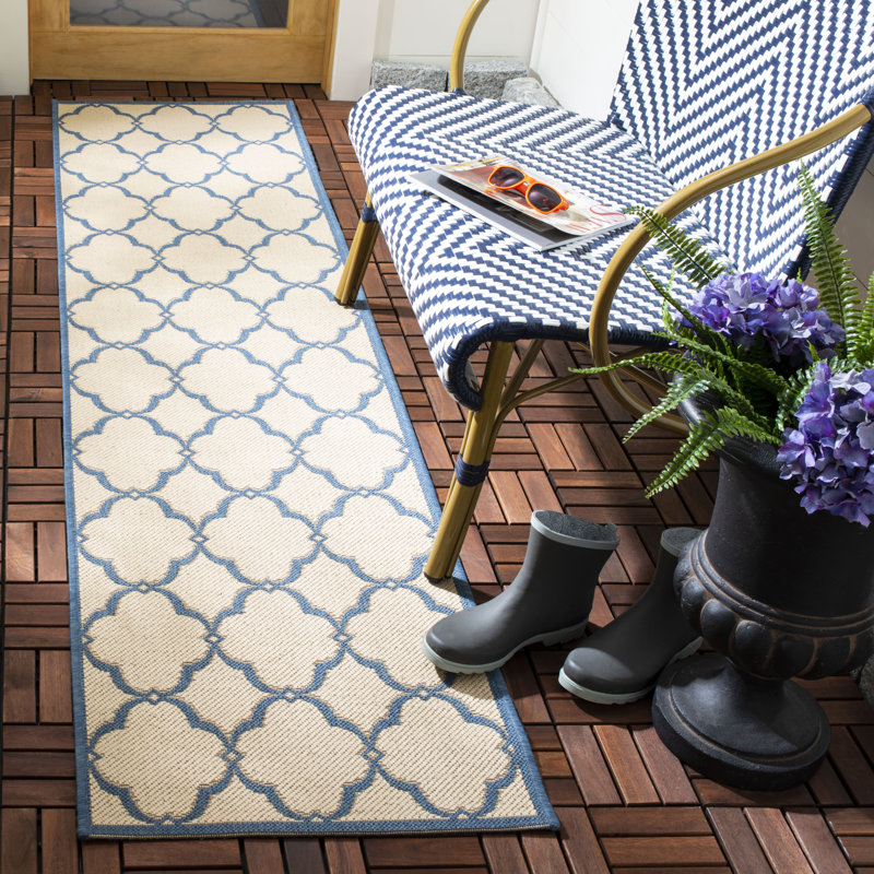 Adler Performance Geometric Indoor/Outdoor Area Rug, Runner 2'2" x 12'