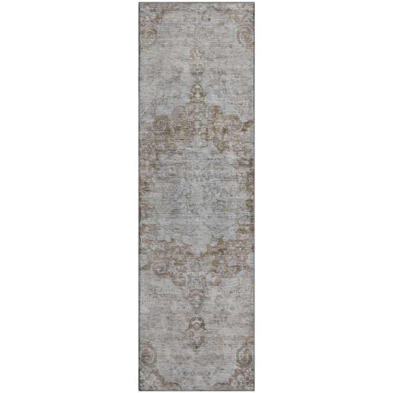 Premium Machine Washable Barry AMF1238 Global Rug, Runner 2'3" x 7'6"