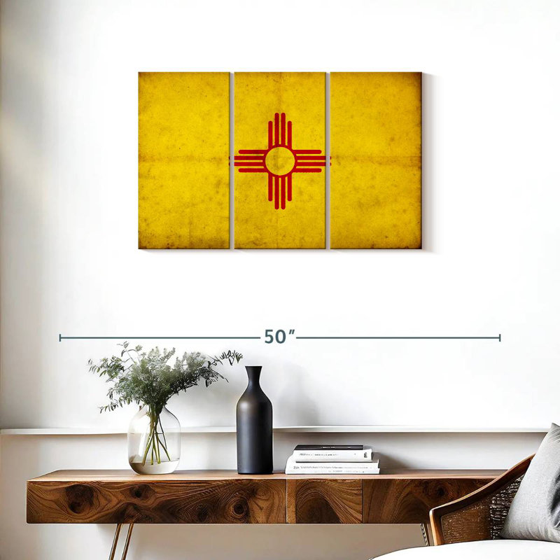 Borges Grunge New Mexico Flag, 20" H x 33" W