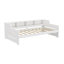 Lit de jour simple en bois avec 3 plateaux pour chambre d'amis, petite chambre, salle d'étude, blanc