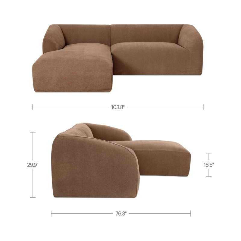 Canapé modulaire Wilde, Latte Loft, toile , Orienté à gauche (vu de face), H 29,9 po x l 103,8 po x P 76,3 po
