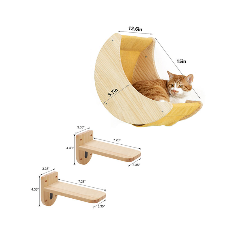 Escalier mural pour chat avec hamac