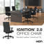 Chaise de bureau ergonomique en vinyle HON Ignition 2.0, inclinaison avancée, structure noire, noir-81753454-120151193-120151190