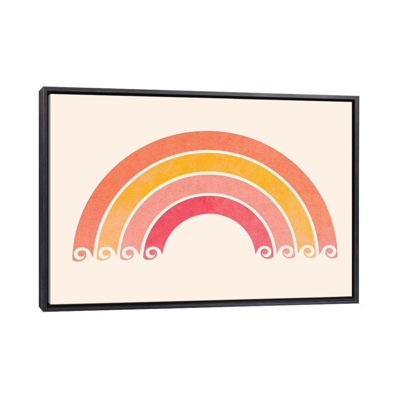 «Retro Rainbow Waves» par Modern Tropical - impression d'art graphique, H 18 po x l 26 po x P 1,5 po