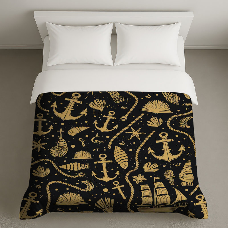 Housses de couette Nautical Sea Motifs, Très grand lit
