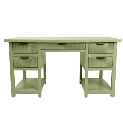 Modern Fluted Solid Wood Computer Desk