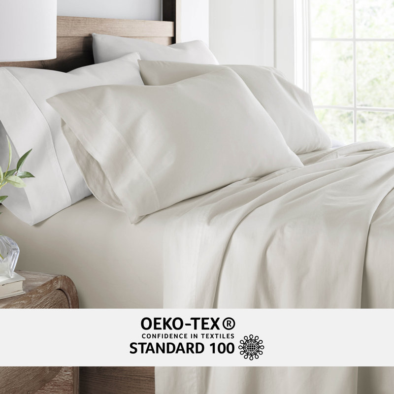Ivory King Cotton Deep Pocket Solid Sheet Set