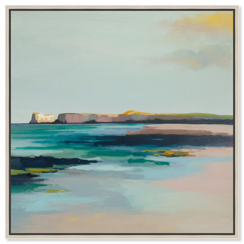 «Coastal Views», reproduction d'art sur toile par Art Remedy, H 24 po x l 24 po, Cadre argenté