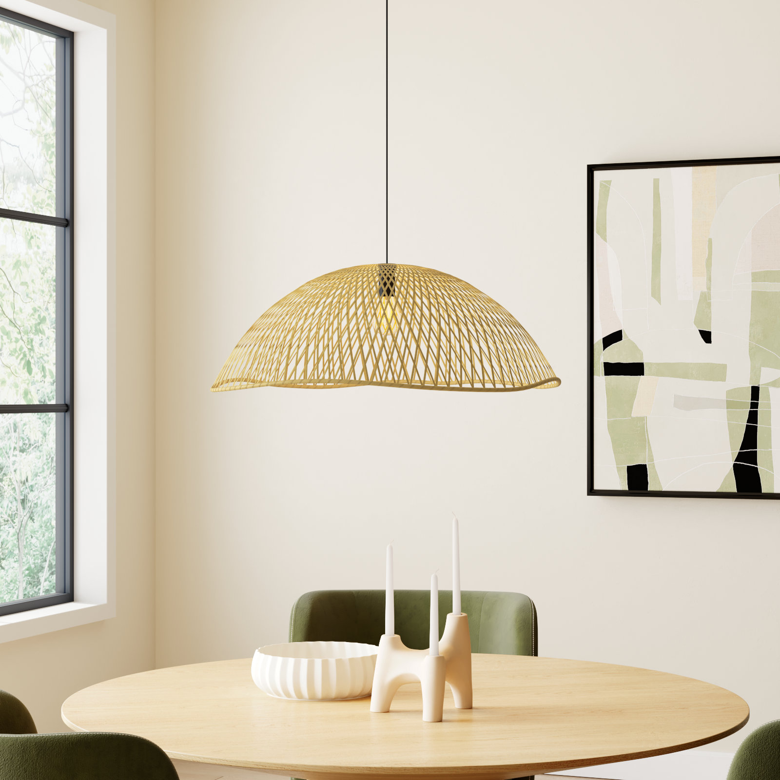 Ashford Single Light Wood Dimmable Pendant