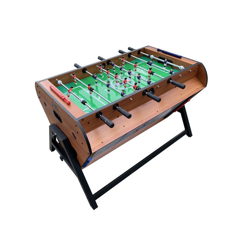 Ensemble de tables multi-jeux pivotantes 3 en 1 KICK Triplex 55 po pour salle de jeux, amis et famille, Brun