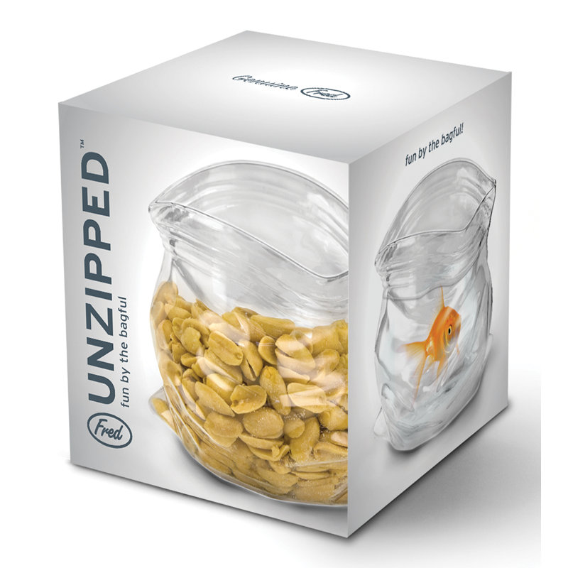 Genuine Fred UNZIPPED Hand-Blown Glass Bowl