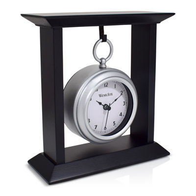 Analog Wood Quartz Movement / Crystal Tabletop Clock in Black