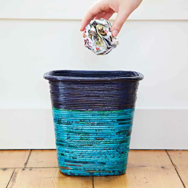 Paper High Decorative Basket, Blue