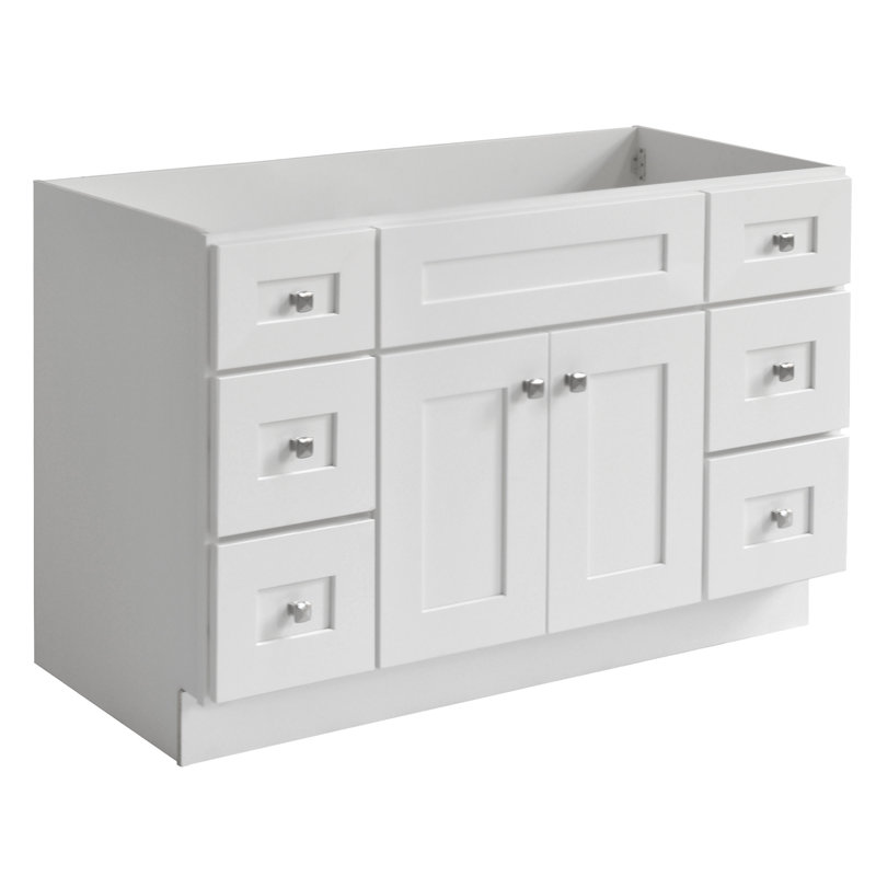Brookings 48 Inch White Shaker Bathroom Vanity