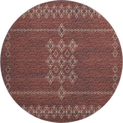 Premium Machine Washable Alliah AMF109 Paprika Rug