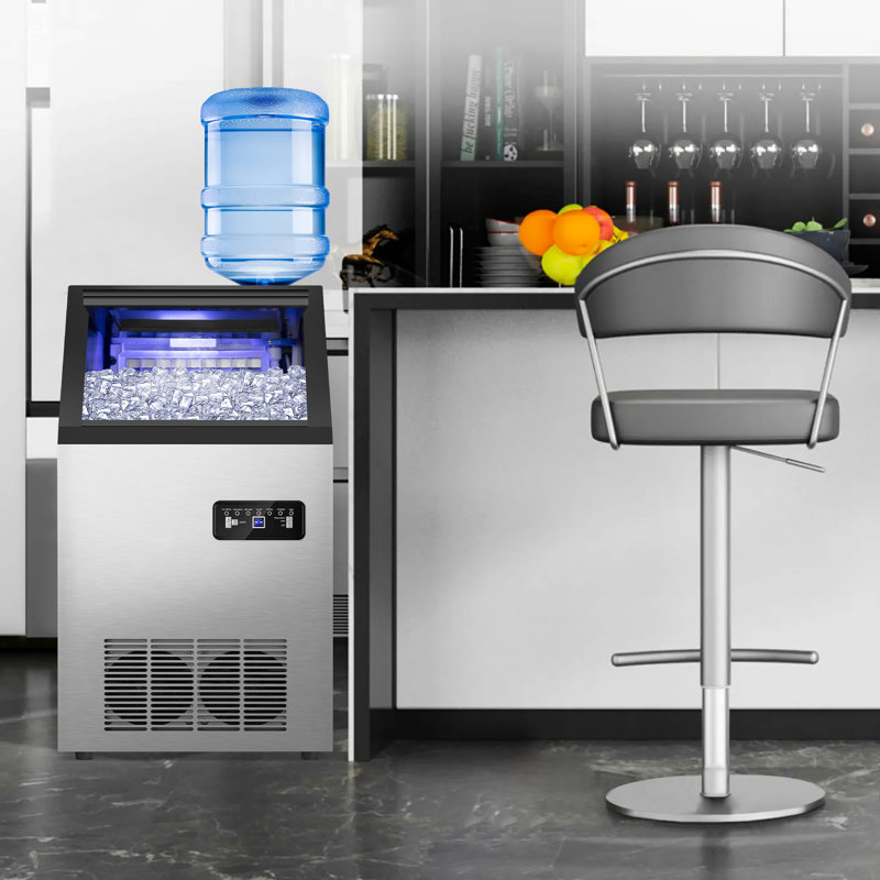 150 Lb. Daily Production Cube Clear Ice Stainless Steel Under f/Freestanding Ice Maker