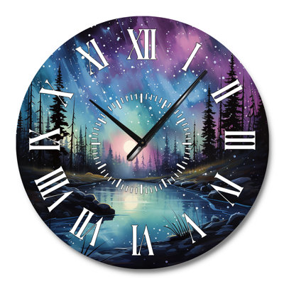 Aurora Borealis Dancing Lights VIII - Aurora Borealis Face Wall Clock