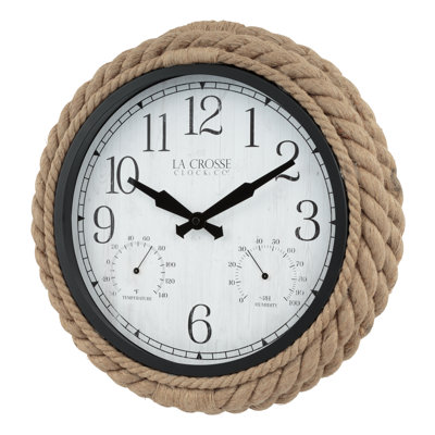 La Crosse Rope 14" Quartz Wall Clock