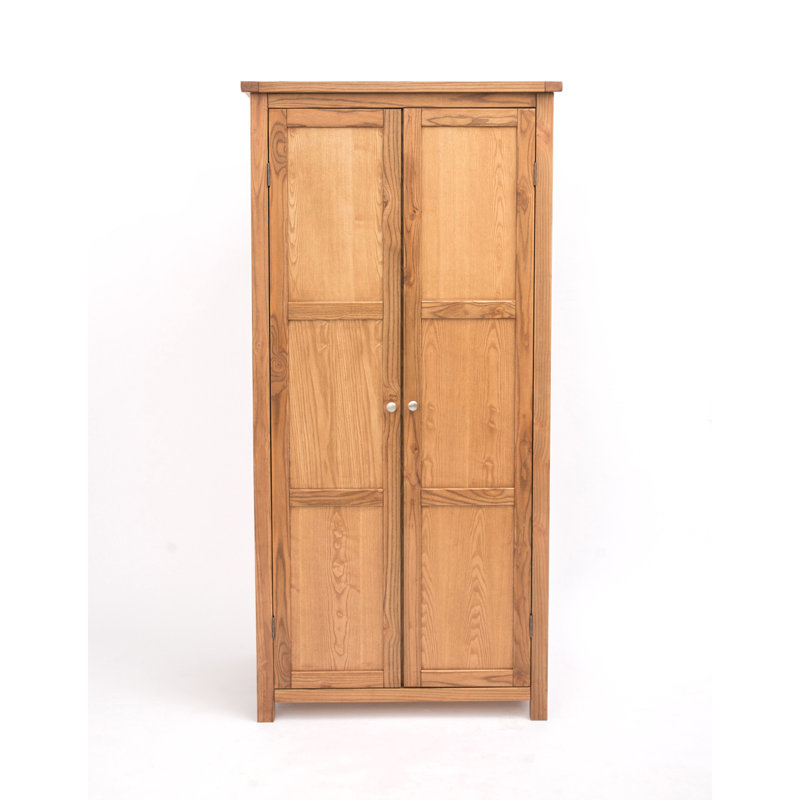 Ringler 2 Door Wardrobe, Light Wood/Chrome