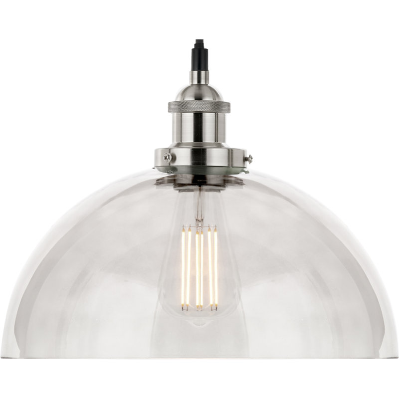 Cecilia 1 - Light Silver Dome Pendant, Clear