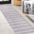 Arriyanah Distressed Ticking Stripe Machine-Washable Lavender/Ivory Rug-1687780139