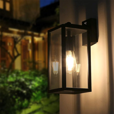 Nadolyn Plug-in Outdoor Wall Lantern with Dusk to Dawn