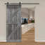 Porte de grange coulissante en bois de pin avec trousse de quincaillerie d'installation-93178044-93178032