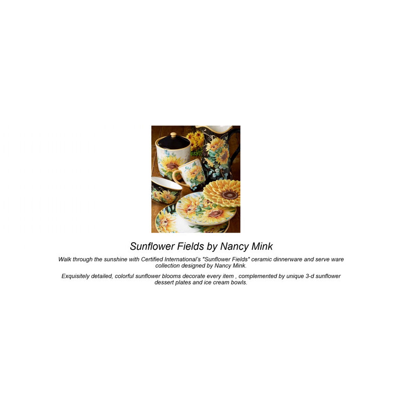 Sunflower Fields Ceramic Teapot with Colorful Blooms