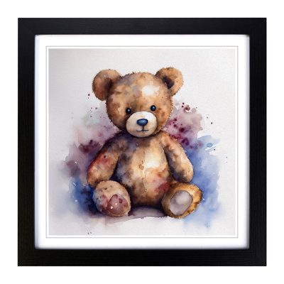 Teddy Bear Watercolour - Framed Print