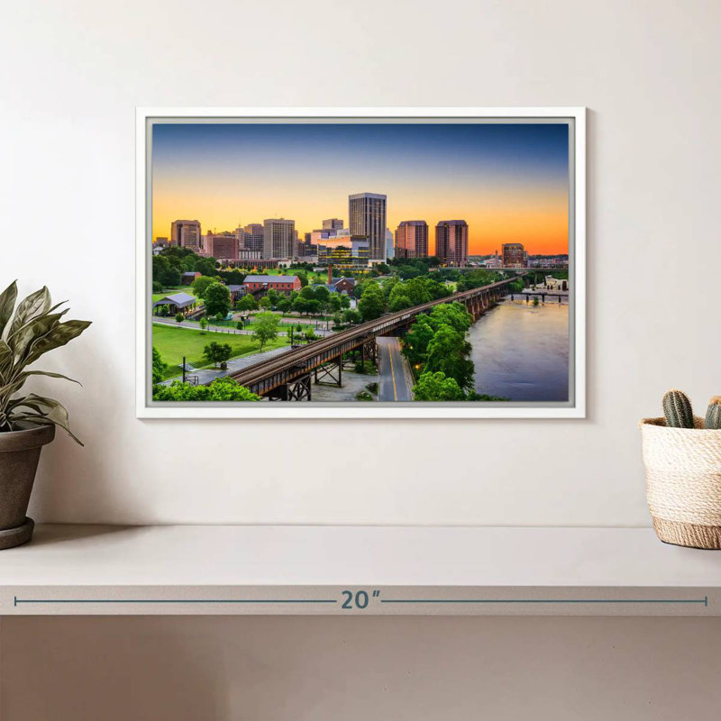 Richmond, Floating Frame White, 13" X 9"