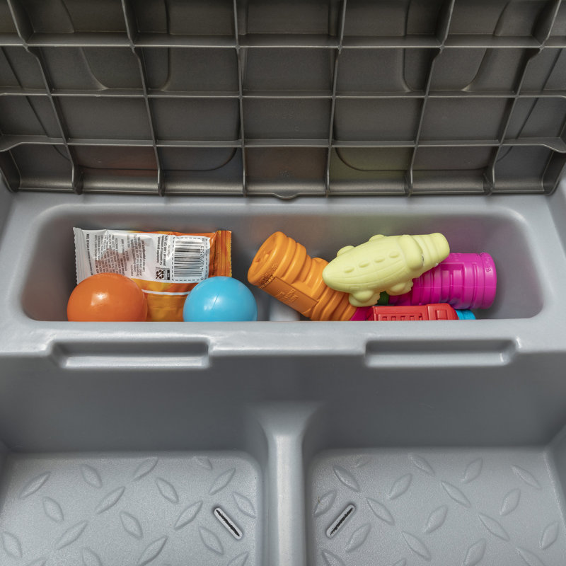 Gray Dual-Seater Push Around SUV with Canopy and Storage