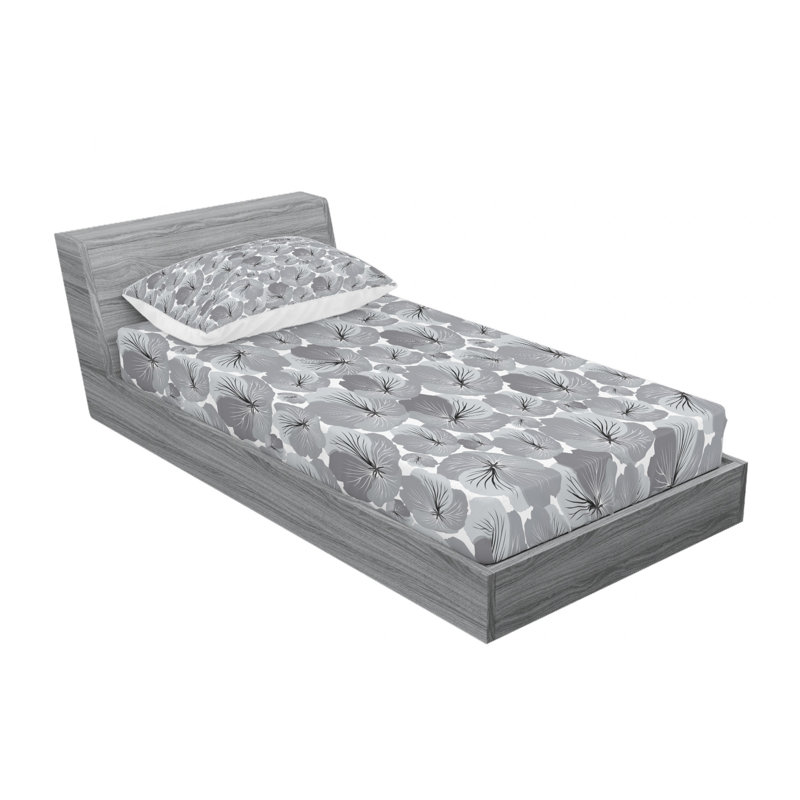 Microfiber Floral Sheet Set, Twin XL Sheet Set with Fitted Sheet