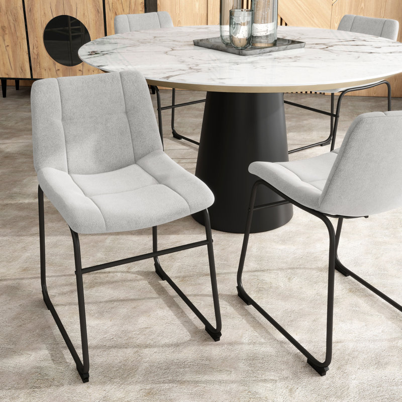 Bexhill Chenille Dining Chair, Light Gray