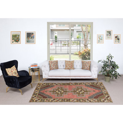 Tapis turc 100% laine en laine noué à la main 4,4 pi x 9 pi 4,4 pi x 9 pi avec motifs tribaux