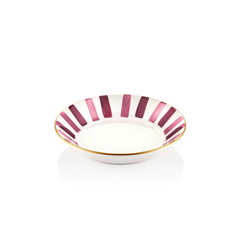 Assiette plate Abiageal, Mauve/blanc