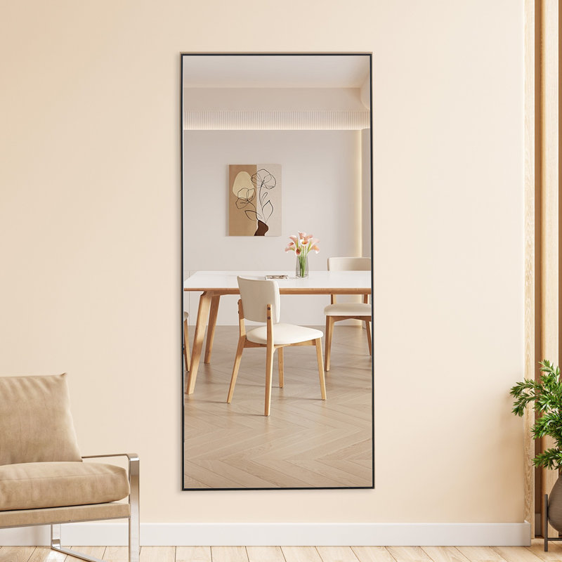 Miroir Quinnisha, Noir, Bois massif, H 63 po x l 19 po