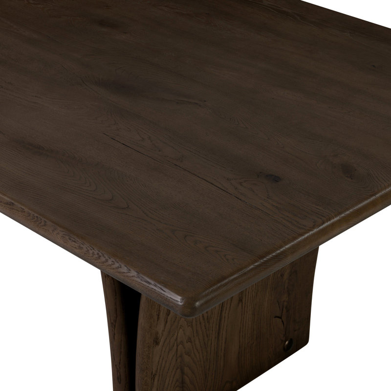 MARCON Oak Double Pedestal Dining Table, Gray Reclaimed French Oak